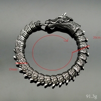 Bracelet en acier inoxydable antique Ouroboros Dragon Snake Bijoux gothiques pour hommes