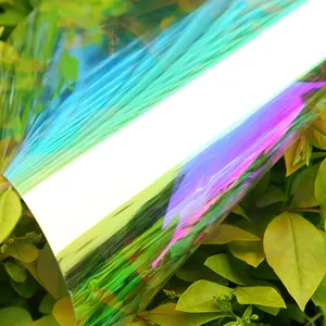 Pellicola per finestre olografica colorata blu ridescente personalizzata pellicola di vetro arcobaleno alta lucida