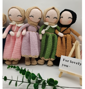 ตุ๊กตาถักโครเชต์ฮิญาบ ทำมือ ของเล่นเด็กเล็ก 28-30 ซม. ใยฝ้าย โพลีเอสเตอร์ ไนลอน บรรจุใยฝ้าย PP  รับสั่งทำ - Product Image 2