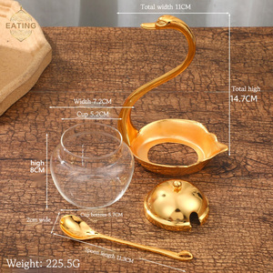 Set di condimenti per cigno in <span class=keywords><strong>argento</strong></span> antico-<span class=keywords><strong>zuccheriera</strong></span> a doppia camera in lega e salino per pepe, arredamento Vintage da cucina - Product Image 5