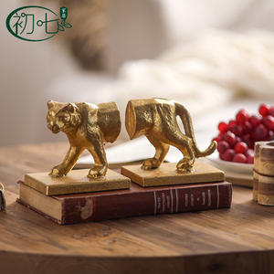 Metal Leopard Bookends American Antique Style 11x9x10.5cm 2Pcs Decorative <b>Ornaments</b> For Home Office <b>Desk</b> - Product Image 5