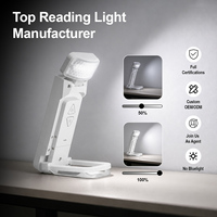 Lampe de lecture LED d'intérieur moderne à clipser sur bureau, pliable, rechargeable par USB, blanche, haute luminosité, veilleuse pour livre