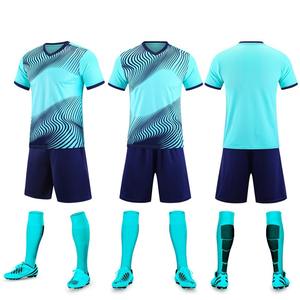 高品质成人儿童短袖足球服定制足球球衣运动服套装 OEM 服务带姓名印字 - Product Image 6