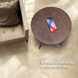Nouveauté : Enceintes de table basse intelligentes Bluetooth avec son surround portable et pleine gamme, avec recharge sans fil - Product Image 4