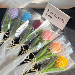 YOPIN-7688 Limpiapipas de <span class=keywords><strong>Tulipanes</strong></span> con Varilla Retorcida, Flores Hechas a Mano, Decoración del Hogar, Regalo Creativo de Graduación - Product Image 5