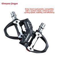 Pédales auto-bloquantes pour vélo de route GINEYEA P602, en plastique, crampons de qualité professionnelle, roulements à billes