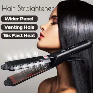 개인 로고 철 벨트 스팀 헤어 straightener 확대 패널 미용실 도구