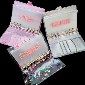 A5 A6 poche de caisse givré Transparent Ziplock pochette d'argent étiquette autocollants sac à fermeture éclair Pvc enveloppe de trésorerie système budgétaire <span class=keywords><strong>classeur</strong></span> - Product Image 6