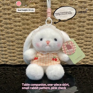 Bestselling Cute Bunny With Plaid Skirt Table Companion Plush Hanging Toy Wedding <b>Throw</b> Gift Wholesale For Party Souvenir Supply - Product Image 5