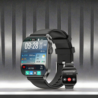 Montre connectée pour hommes et femmes, écran HD de 1,91 pouces pour appels, 100 modes sportifs, surveillance de la fréquence cardiaque/du sommeil, podomètre, IP67, silicone