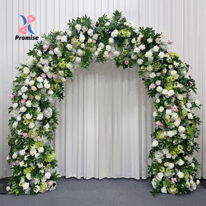 Arco Floral Clásico Blanco y Verde, Arco de Flores Artificiales para Decoración de Iglesias, Bodas y Salones de Banquetes - Product Image 1