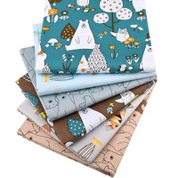 Lot de 6 tissus écologiques et durables à motifs d'ours, pré-coupés pour la couture, le quilting et l'artisanat, carrés et feuilles de tissu pour le travail manuel