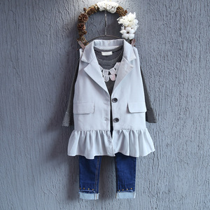 Blazer sans manches pour fille, modèle de veste de style robe, sous marque privée, pour stock de vêtements pour enfants - Product Image 2