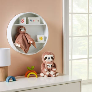 Estantes flotantes de madera blanca Estantes de cubo de pared redondos de madera Estantes de madera para el hogar - Product Image 6