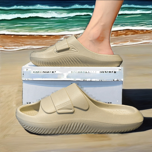 รองเท้าแตะชายหญิงลำลองสำหรับฤดูร้อน รองเท้าแตะชายหาดแบบ unisex สำหรับกิจกรรมกลางแจ้ง ทำจากวัสดุ EVA ทนทาน พื้นหนานุ่ม สีพื้น น้ำหนักเบา - Product Image 2