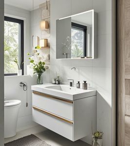 Luxury Double Sink Basin <b>Bathroom</b> Vanity Cabinet Home Center <b>Bathroom</b> Cabinet Set - Product Image 6