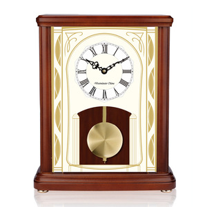 Solid Wood Clock European Style Rectangle Westminster Chime Living Room Decorative Musical Clock - Product Image 1