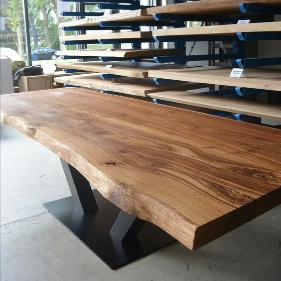 High Quality walnut wood Square Live Edge Kitchen Furniture Restaurant Wood Dining Table Top