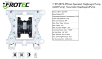 Pompe à diaphragme pneumatique QBY3-25S PP de 1 pouce pour le transfert de liquides chimiques corrosifs