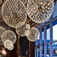 Lustre boule étoile postmoderne créatif pour hôtels de luxe