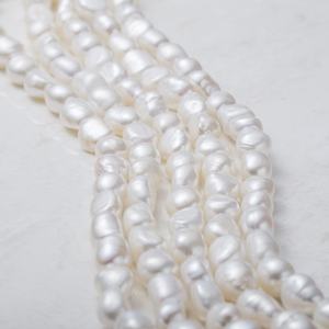 Pépite baroque d'eau douce AA 6mm 7mm 8mm 9mm 10mm brins de perles véritables blanches naturelles - Product Image 5
