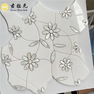 Thassos bằng đá cẩm thạch trắng mix trắng vỏ hoa Mẫu Gạch Mosaic cho nhà bếp phòng tắm tường - Product Image 1