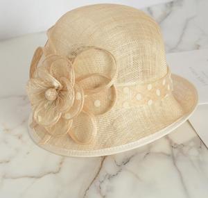 Manufacture Fashion <b>Women</b> <b>Wedding</b> <b>Hats</b> Flaxen Dobby Fancy Sinamay Church <b>Hat</b> Party <b>Hats</b> - Product Image 4