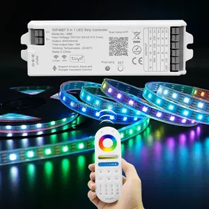 TUYA Pengontrol Wifi Nirkabel LED Strip Lampu Musik Ponsel Suara 12V 24V APP Remot Kontrol LED RGB