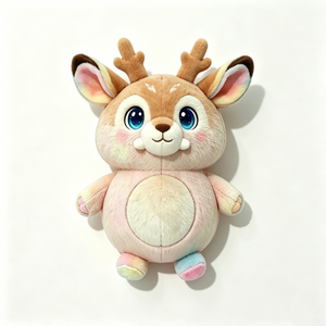 Peluche de ciervo personalizado, adorable peluche de ciervo en tonos pastel, muñeco de reno de peluche, juguete suave de ciervo de dibujos animados - Product Image 3