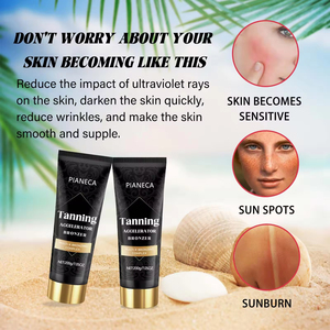 Etiqueta privada Sunbed Tan Accelerator 200ml Productos para el cuidado de la piel de bronceado natural Crema autobronceadora intensiva extrema personalizada