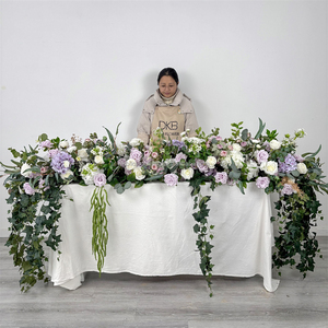 DKB Customized Wedding Table Centerpieces Runner Artificial Silk Flower Decoration <b>Backdrop</b> Event Decor Back to School - Product Image 1