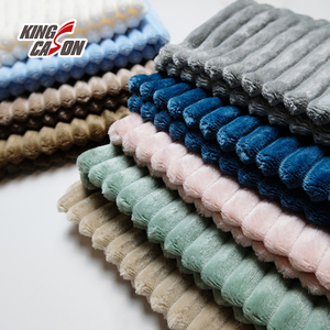 Kingcason nhà sản xuất bán buôn thoải mái đồng bằng sọc flannel đan vải lông cừu cho đồ ngủ ngủ áo ngủ - Product Image 2