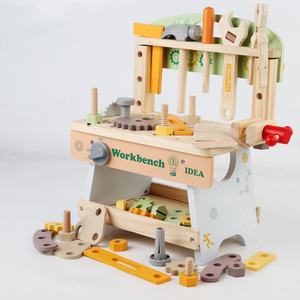Ensemble d'outils de travail pour tout-petits, <span class=keywords><strong>mini</strong></span> établi en bois pour enfants, jouets de construction éducatifs, jeu de simulation de construction, ensemble d'outils - Product Image 4