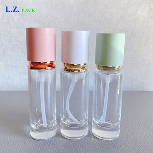 LZ Pack 1oz 30ml Flacons de lotion et de crème pour le visage à paroi épaisse Private Label Cylinder Press <span class=keywords><strong>BB</strong></span> Glass Foundation Bottle With Pump - Product Image 2
