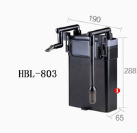Filtre d'aquarium HBL-8 à débit d'eau réglable, filtre suspendu pour aquarium avec écrépineur d'huile