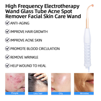 Appareil facial portatif haute fréquence pour le raffermissement de la peau du visage et de la tête, traitement de l'acné, soin des cheveux, machine de beauté, électrode en verre