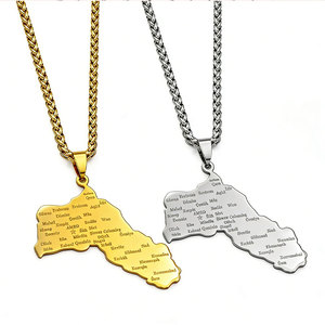 Collar Minimalista de Oro Antideslustre, Collar con Colgante de Mapa de Kurdistán en Acero Inoxidable 18K Real para Mujeres, Hombres y Niñas - Product Image 1