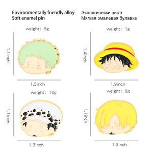 Broches en émail lumineuses personnalisées sur le thème <span class=keywords><strong>de</strong></span> l'anime et du <span class=keywords><strong>manga</strong></span>, en forme <span class=keywords><strong>de</strong></span> <span class=keywords><strong>chapeau</strong></span> <span class=keywords><strong>de</strong></span> <span class=keywords><strong>paille</strong></span>, vente en gros, badges décoratifs en métal pour vêtements et sacs à dos - Product Image 2