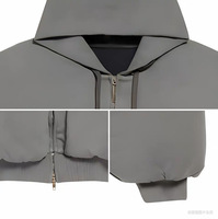 Sudadera con capucha corta unisex Euro Clean Fit, oversize, estilo boxy, de forro polar grueso para otoño/invierno, estilo streetwear, con bordado y LOGO personalizado.
