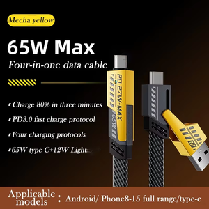 Đa-Chức Năng USB Type-C4 in1 Nhanh Chóng Sạc Cáp Cho Điện Thoại Di Động 1M & 2M Độ dài Nylon Áo Khoác - Product Image 5