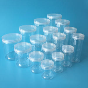 Bocaux hermétiques vides en plastique transparent avec couvercles, pour aliments secs, noix, <span class=keywords><strong>miel</strong></span>, confiture, ensemble de bouteilles à large bouche, conteneur étanche - Product Image 4