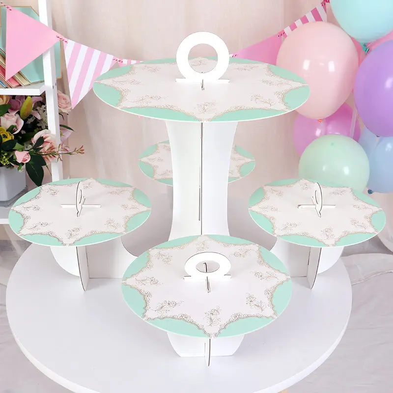 High Quality 3 Tiers Cupcake Stand Gold Cake Stand Gilding Cupcake Stand Birthday Party Supplies