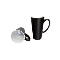 Tasses à café en céramique extra larges Tasses à thé en porcelaine de grande taille avec Halder Tasses en céramique noir mat en vrac