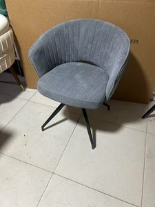 Nouveau design très vendu meubles de salle à manger de luxe chaise de salle à manger pivotante en tissu <span class=keywords><strong>velours</strong></span> avec pieds enduits de poudre - Product Image 4