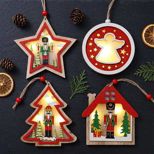 Ornements <span class=keywords><strong>de</strong></span> Noël LANTINGXU pour enfants, cadeaux, étoile, arbre et maison avec soldat casse-noisette, ornements <span class=keywords><strong>de</strong></span> Noël personnalisés - Product Image 1