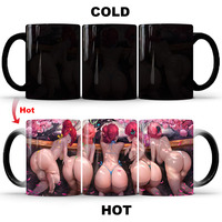 애니메이션 커스텀 열감지 변색 머그컵 11oz 세라믹 커피잔
