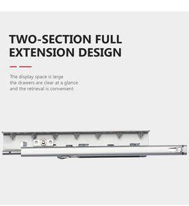 KINGSTAR V2シングルエクステンション2フォールド1.5/1.4mmプッシュトゥオープンアンダーマウント引き出しスライドキッチン用調整ネジ付きベッドルーム - Product Image 4