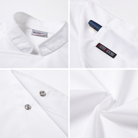 Mode nouveau été à manches courtes serveur veste cuisinier chemises pour Barbecue boulangerie Restaurant Bar cuisine Chef uniforme