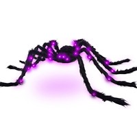 Décoration d'araignée lumineuse en plastique pour Halloween, accessoires de simulation pour maison hantée et bar extérieur