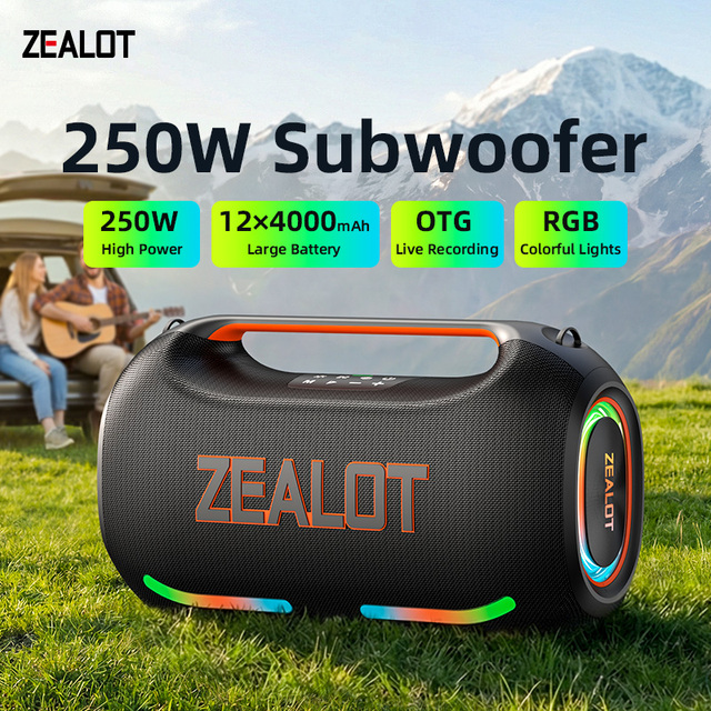 Ze41 Professional Stereo Active Speaker System 250W Output Battery Powered 6.5" Woofer for Home Theatre Party Use RGB LED Lights